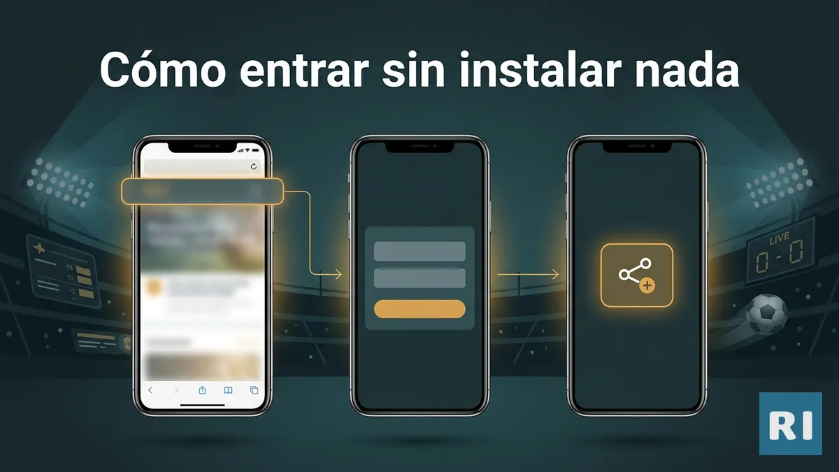 Pasos para usar Rivalo desde el navegador móvil en Android o iPhone sin descargar una app